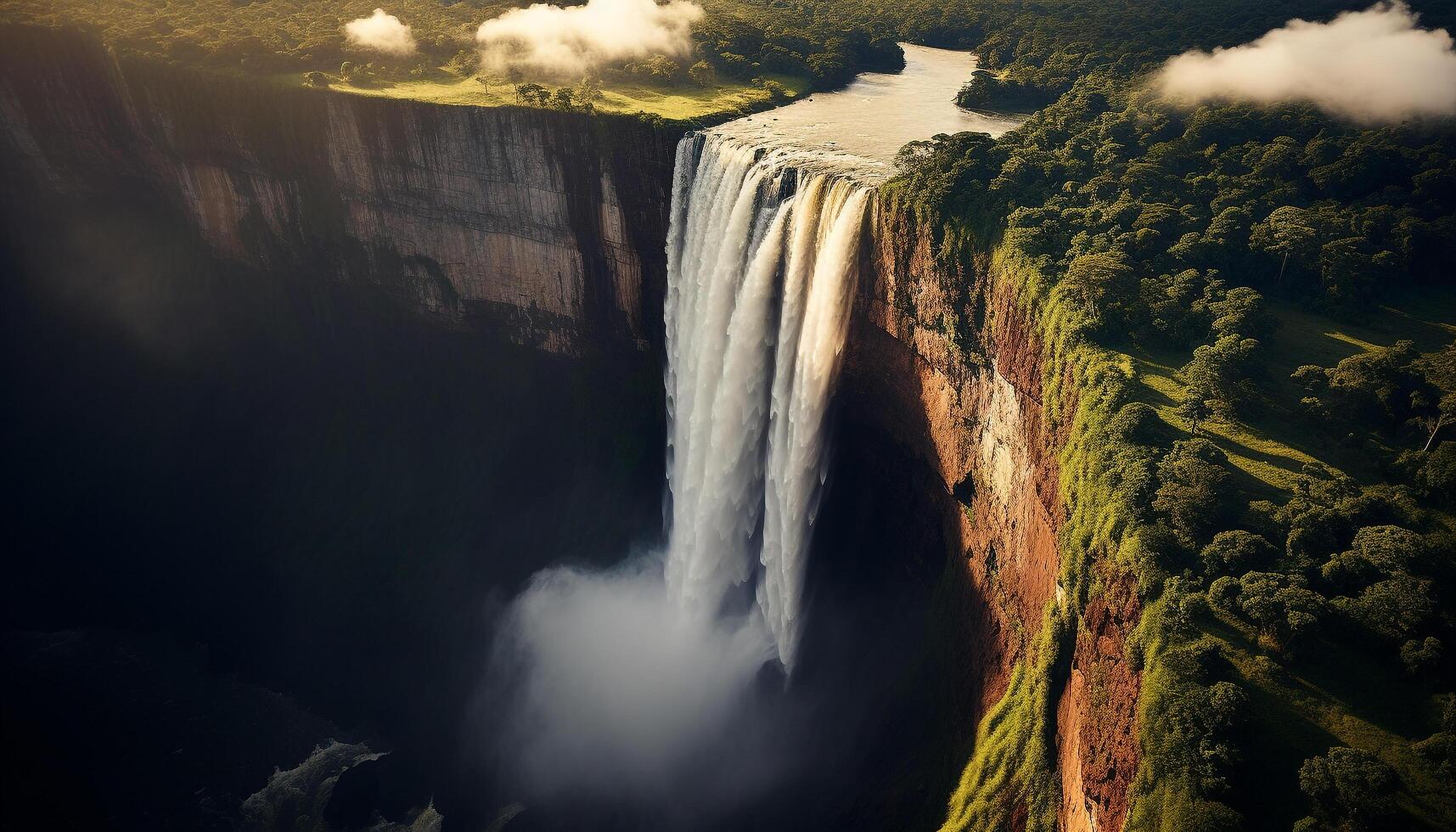 ai généré majestueux Montagne gamme, écoulement eau, tranquille scène, la nature beauté généré par ai photo