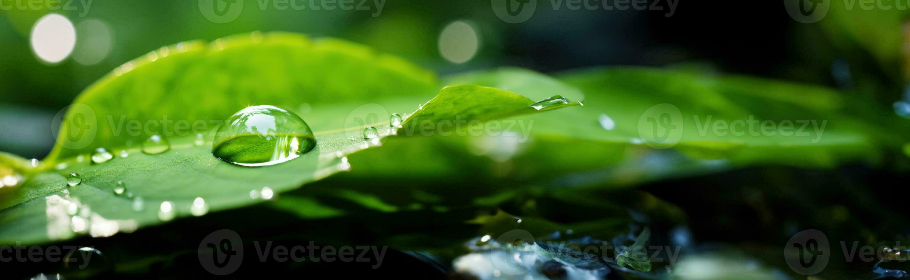 ai généré une gel couvert feuille en dessous de de bonne heure Matin lumière du soleil le concept de hydratation photo