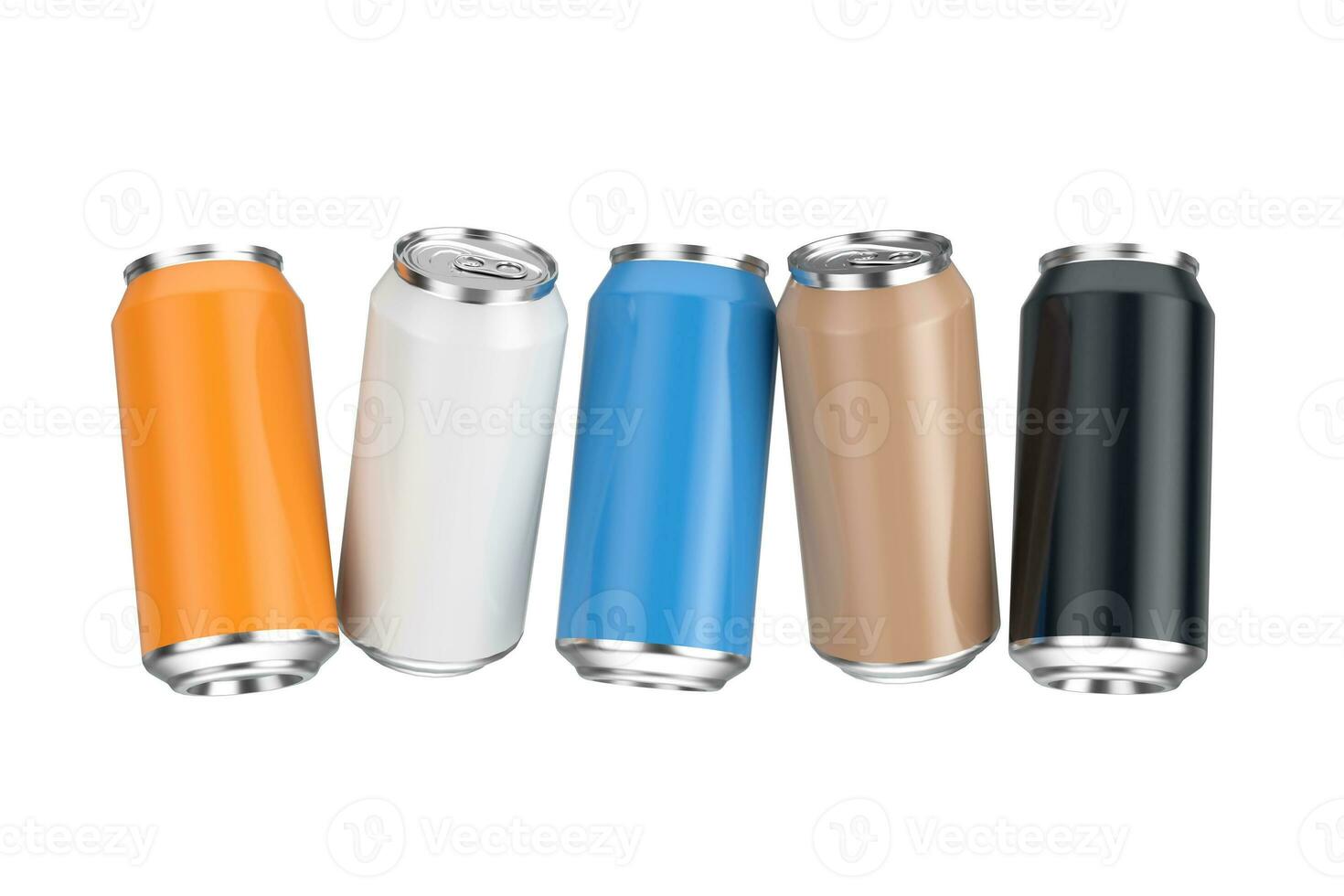 coloré aluminium boisson canettes. 3d le rendu photo