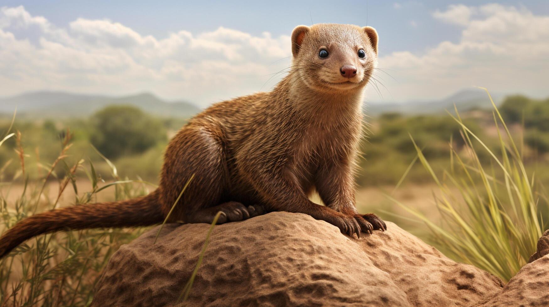 ai généré bagué mangouste natura animal fond d'écran Contexte photo