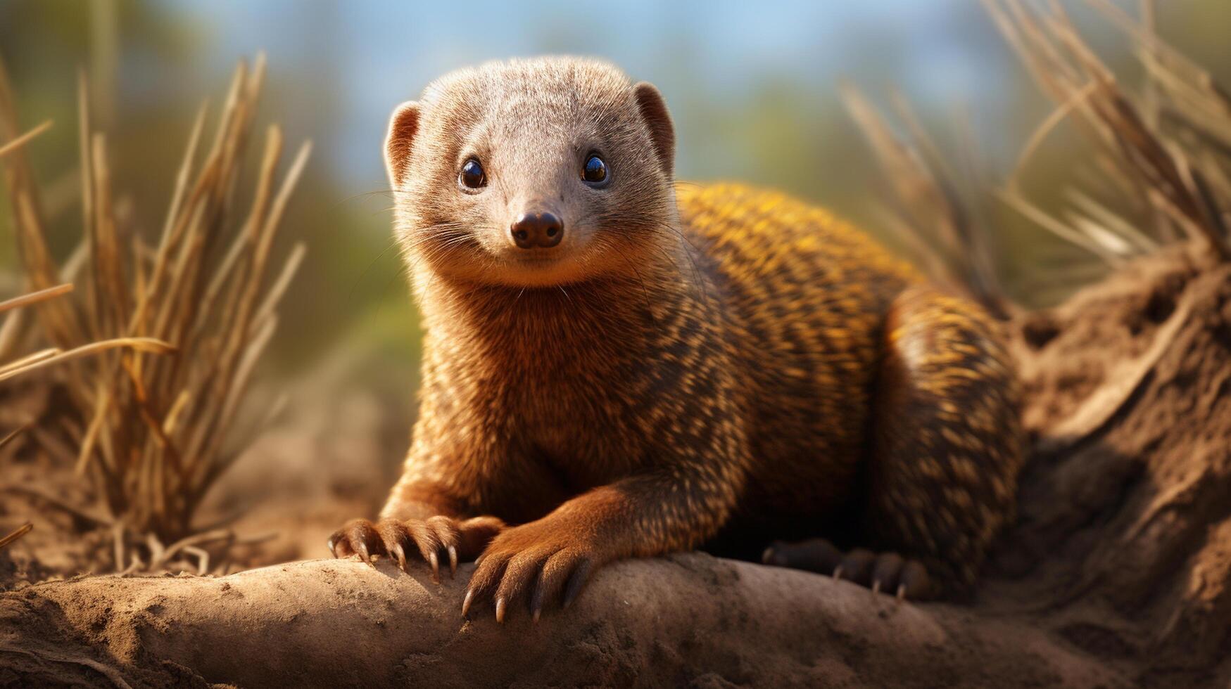 ai généré bagué mangouste natura animal fond d'écran Contexte photo