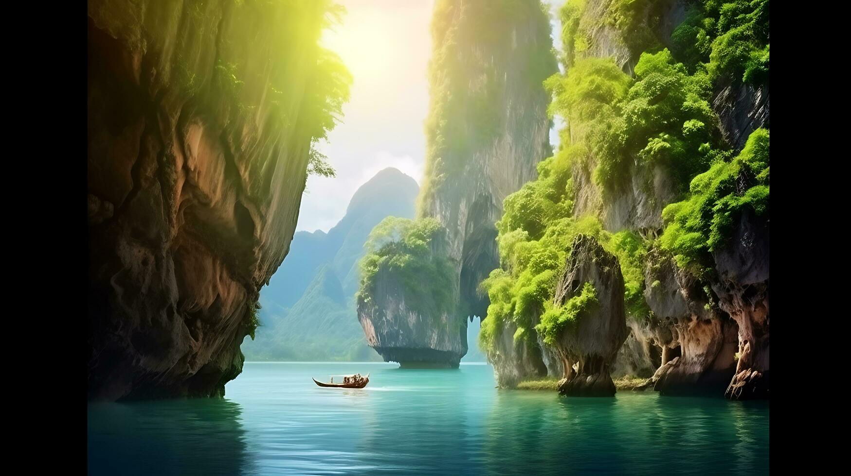 ai généré couple de bateaux magnifique la nature photo