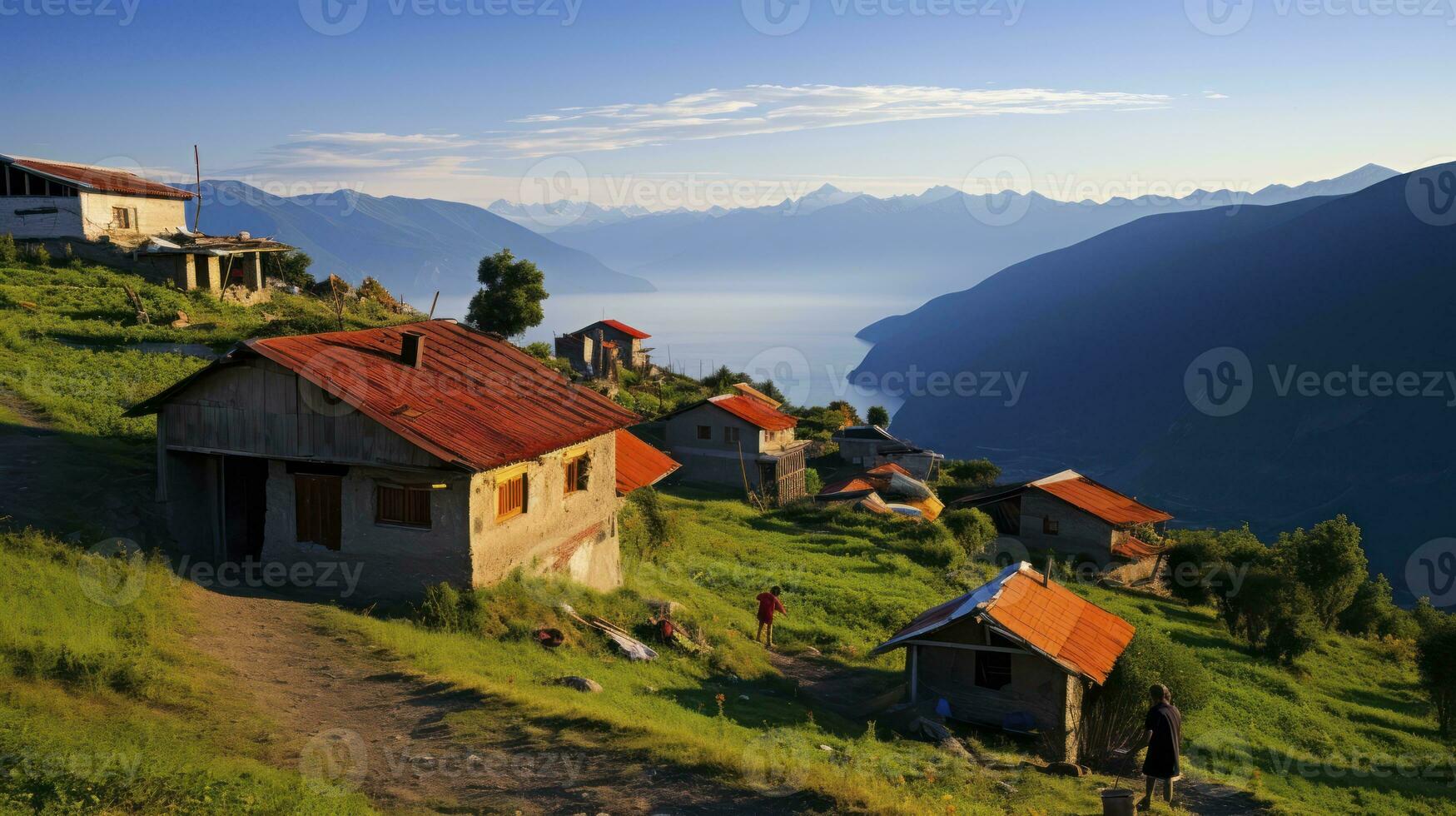 ai généré scénique solitude - le unique beauté et calme de la vie sur un enchanteur plateau photo