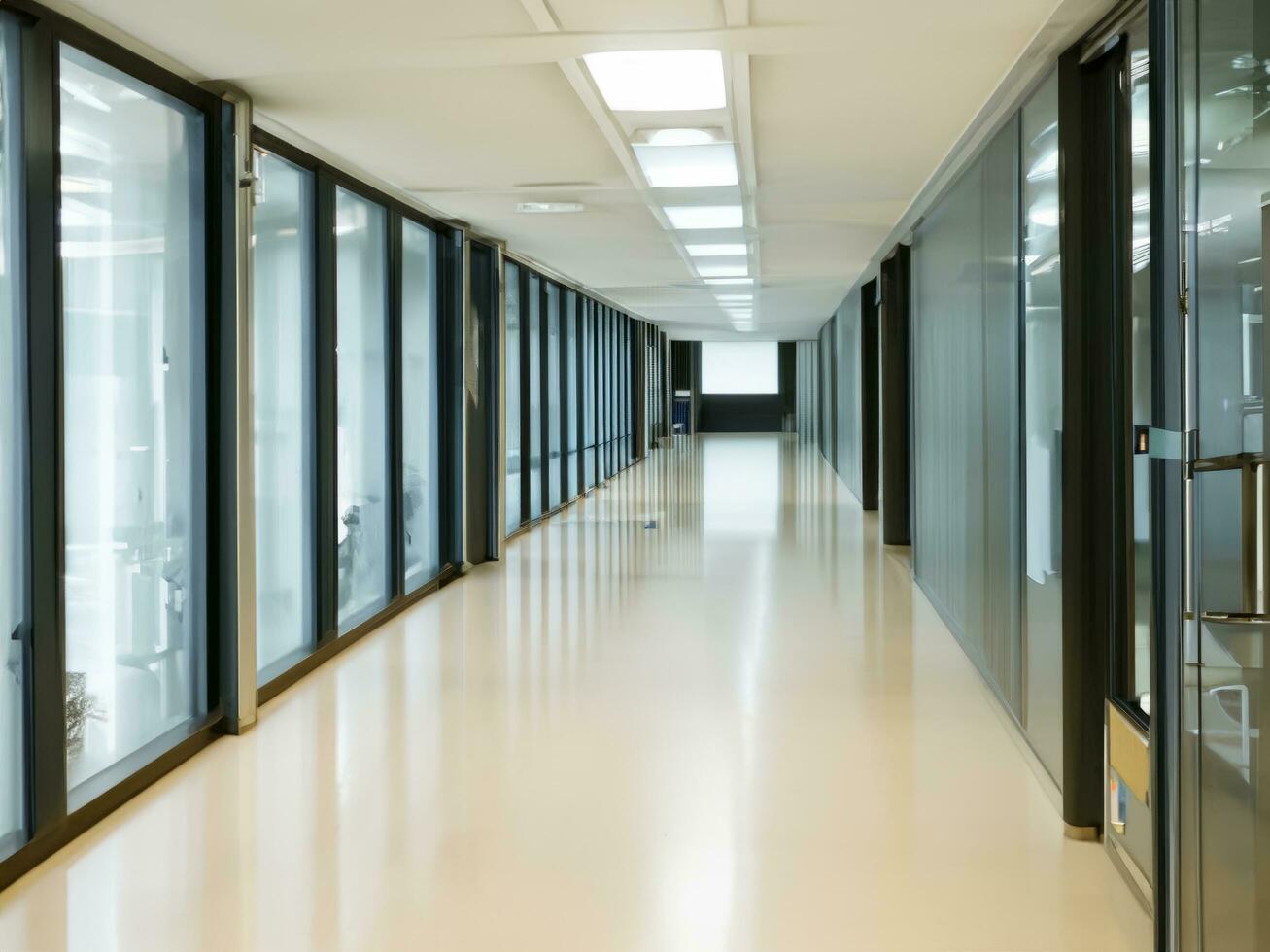 couloir dans une moderne Bureau bâtiment ai génératif photo