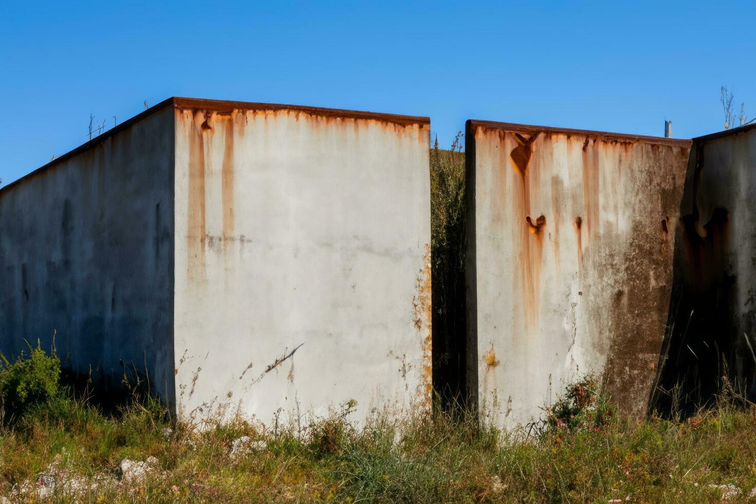 abandonné usine bâtiment dans le paysage ai génératif photo