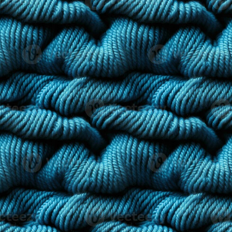 ai généré sans couture texture de bleu la laine en tissu avec plis photo