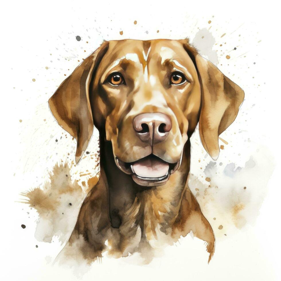 ai généré aquarelle chien agrafe art sur blanc Contexte. ai généré photo