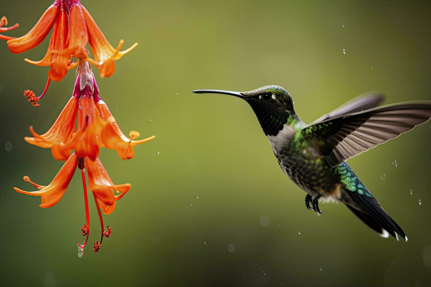 ai généré colibri dans costa rica. ai généré. photo