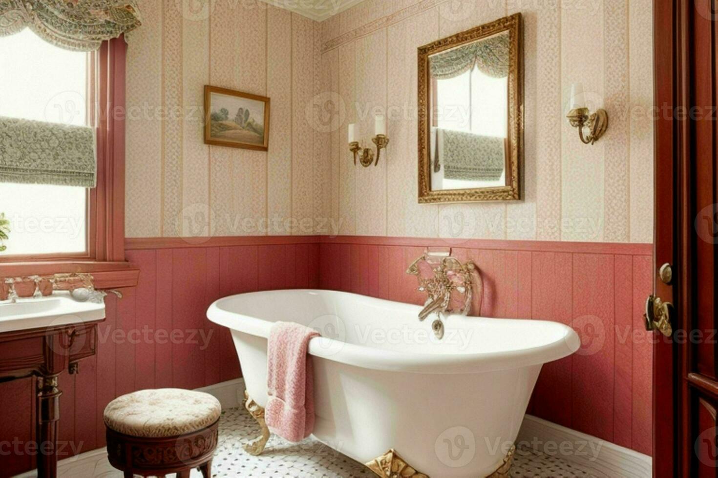 ai généré victorien style salle de bains. pro photo