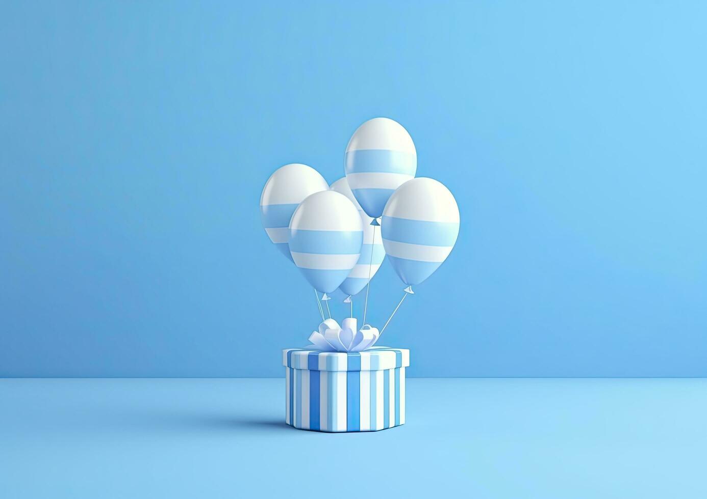 ai généré des ballons avec cadeau boîte. ai généré photo