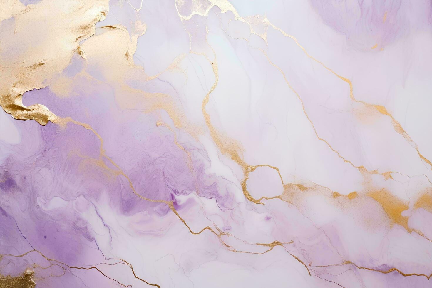 ai généré abstrait Contexte de violet, or et blanc marbre liquide modèle avec d'or stries photo