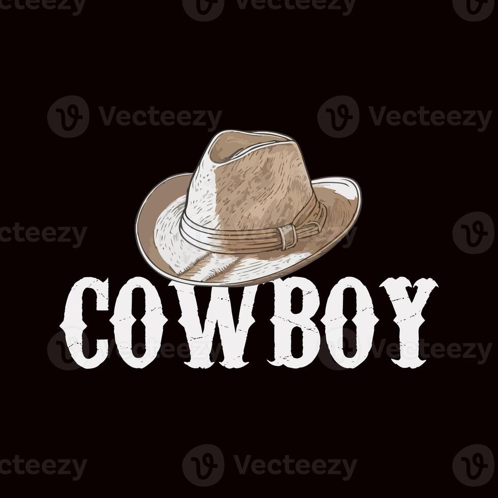 occidental t chemise. Arizona rodeo cow-boy le chaos ancien main tiré illustration t chemise conception. ancien chapeau et démarrage illustration, vêtements, t chemise, autocollant photo