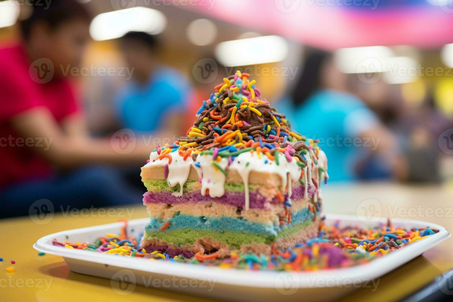 ai généré sucré arc en ciel des pâtisseries avec baies photo