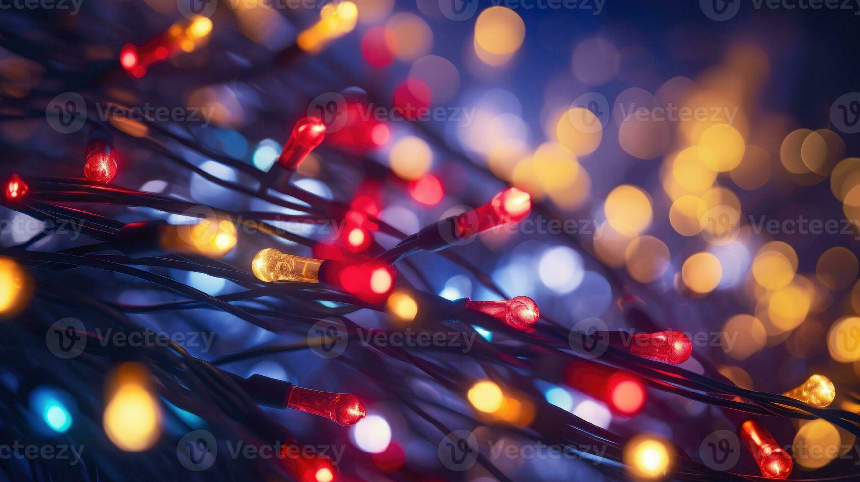 ai généré Noël lumières embrasé vacances fête photo