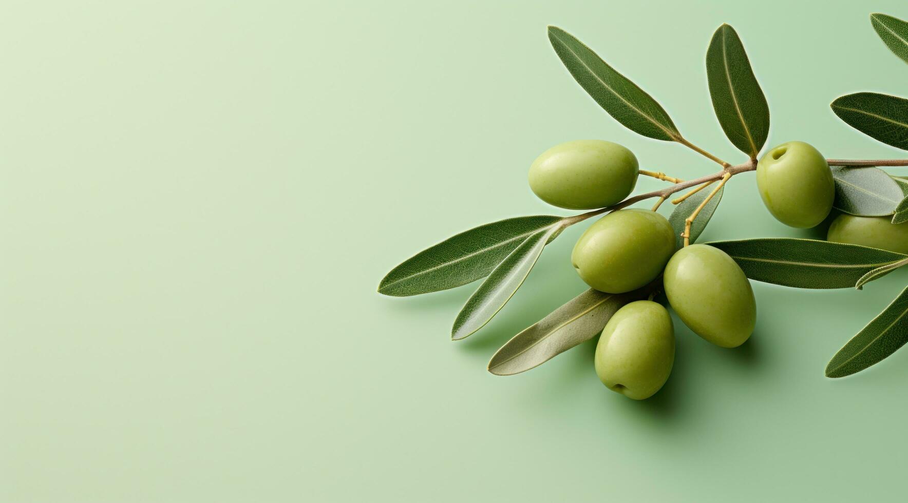 ai généré olive branche avec frondes Olives photo