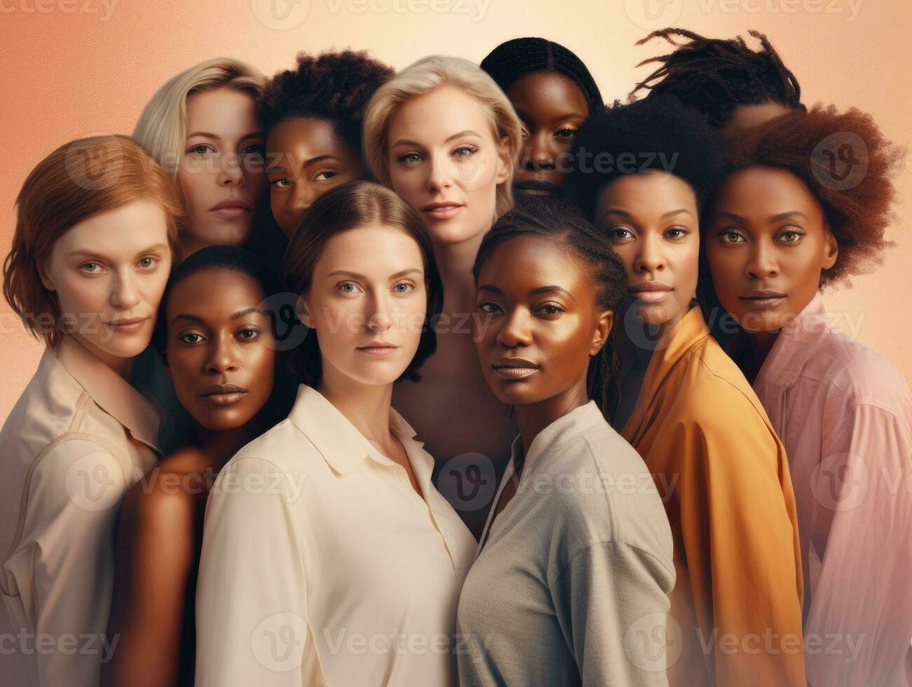 ai généré la diversité l'ethnie femme dans affiche style coup photo