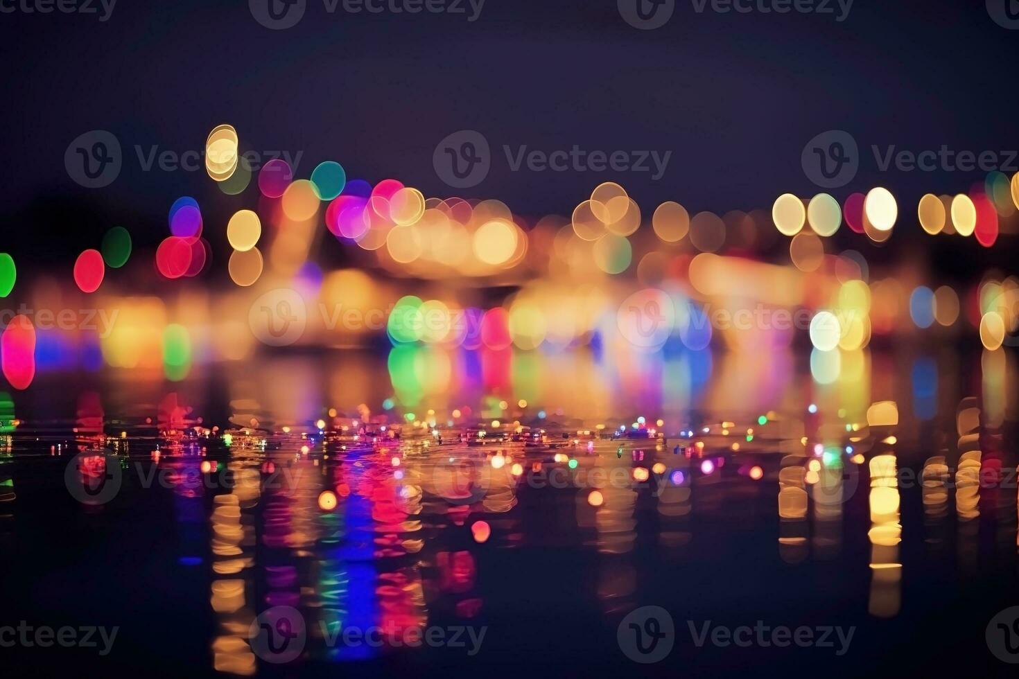 ai généré bokeh Contexte avec coloré lumières. de fête toile de fond. ai généré photo