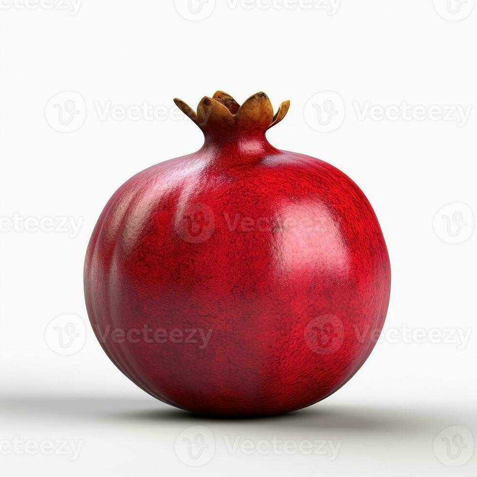 ai généré Grenade sur blanc Contexte. Frais des fruits. en bonne santé nourriture concept photo