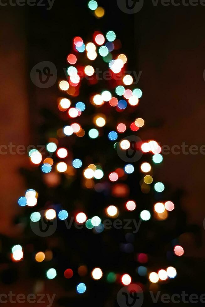 défocalisé Noël coloré lumières photo