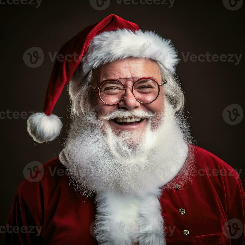 ai généré studio portrait de Père Noël claus photo