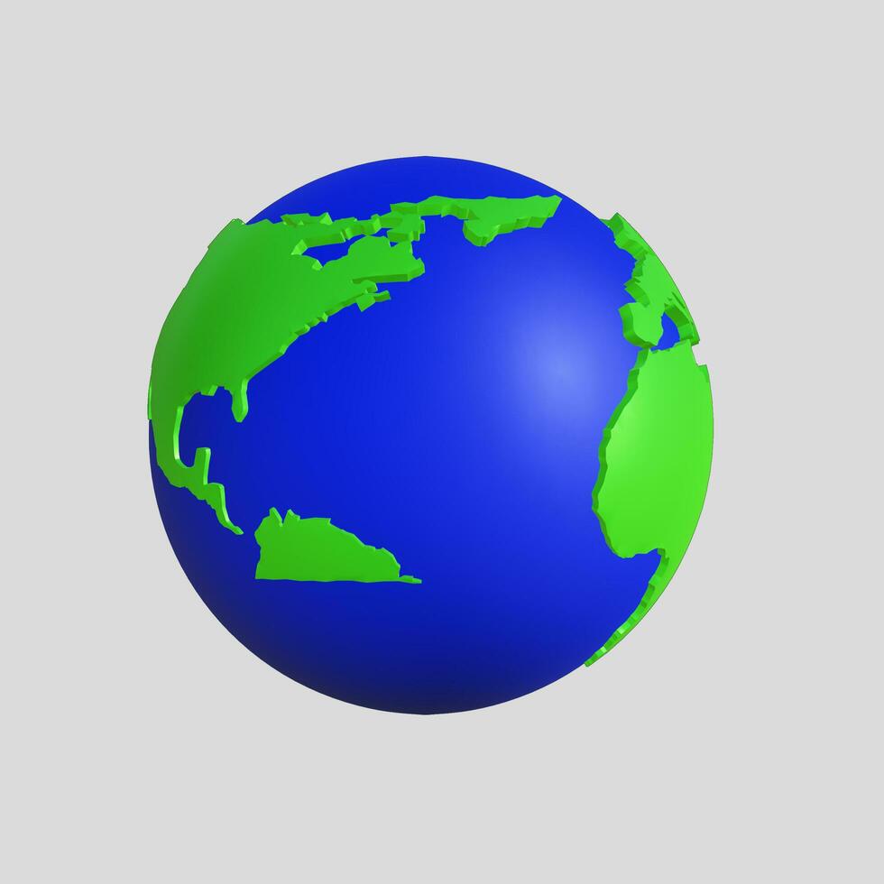 globe bleu vert puzzle sur blanc Contexte photo