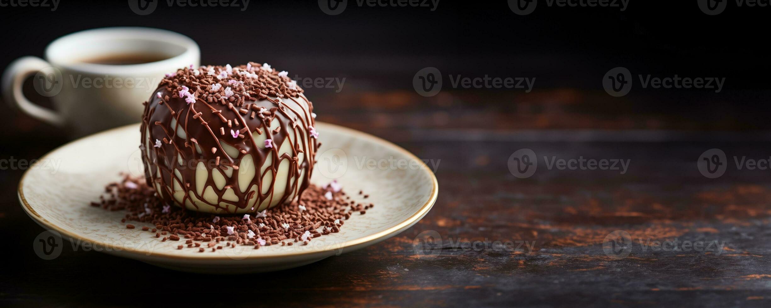 ai généré élégant Chocolat délice avec café photo