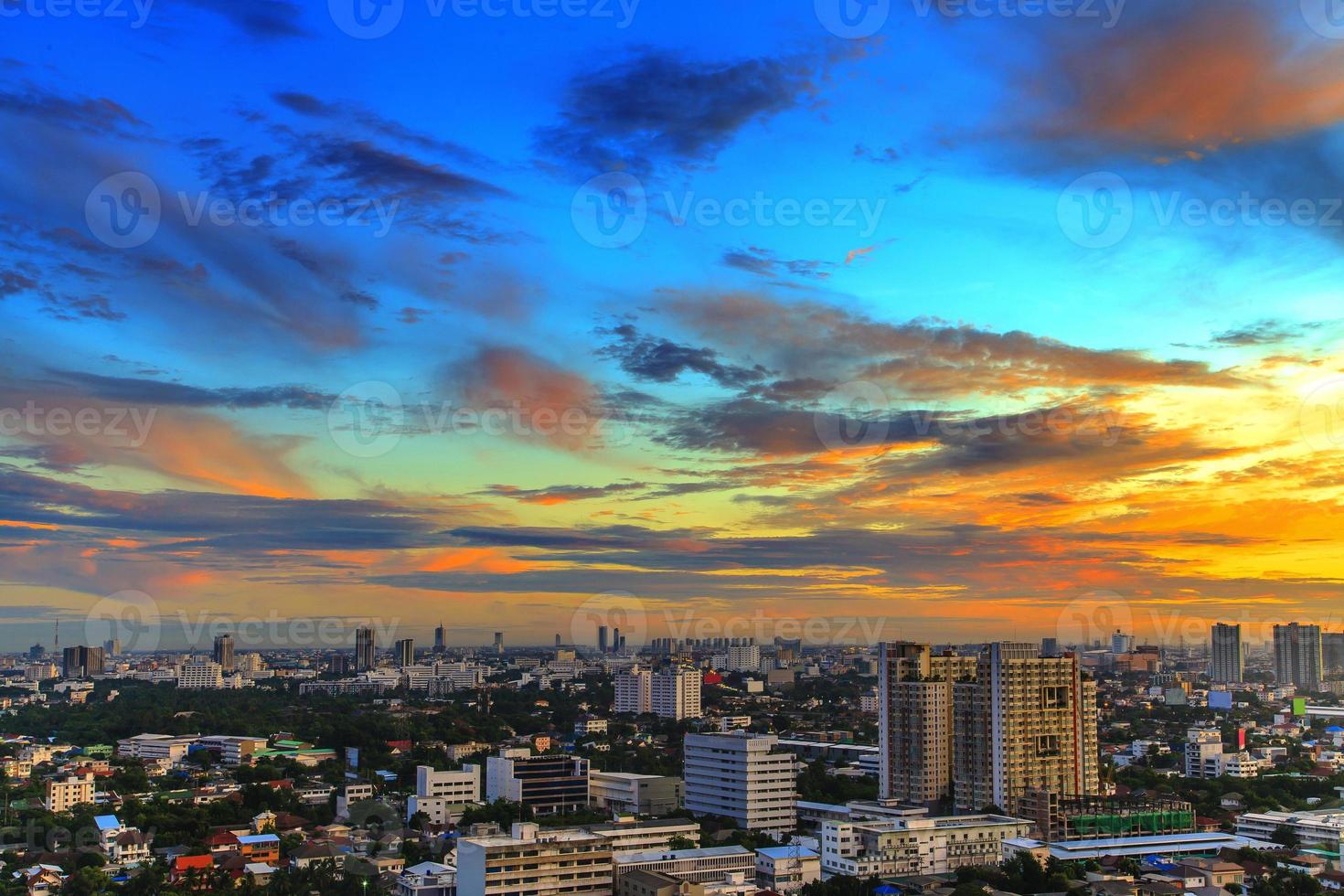 bangkok, thaïlande vue aérienne avec horizon photo