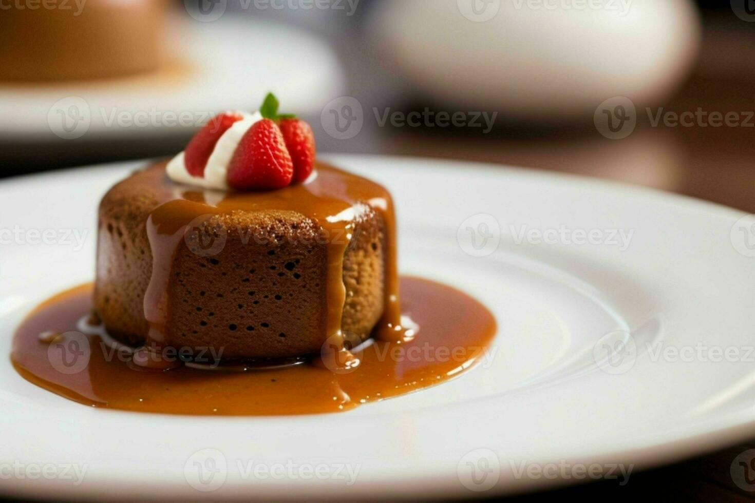 ai généré caramel au beurre pudding. pro photo