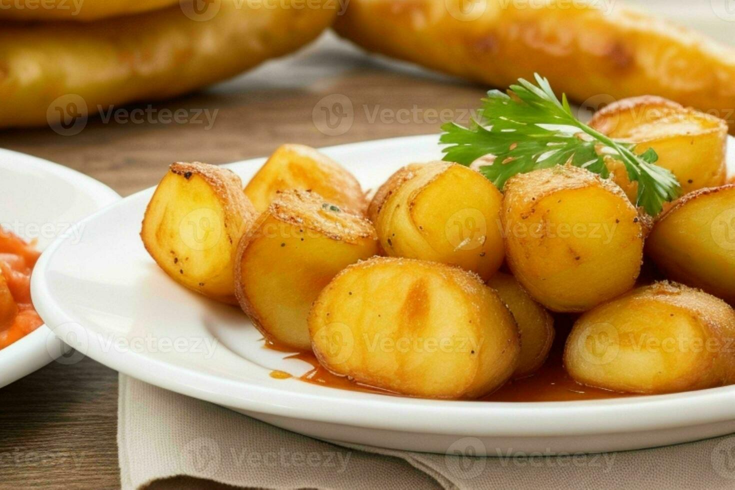 ai généré traditionnel Espagnol frit patates. pro photo