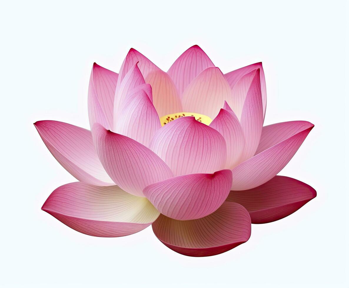 ai généré lotus fleur sur blanc Contexte. ai généré photo