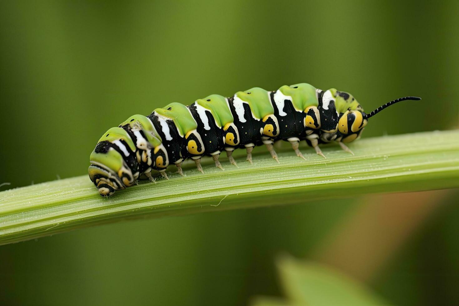 ai généré chenille queue d'aronde papillon. généré ai. photo