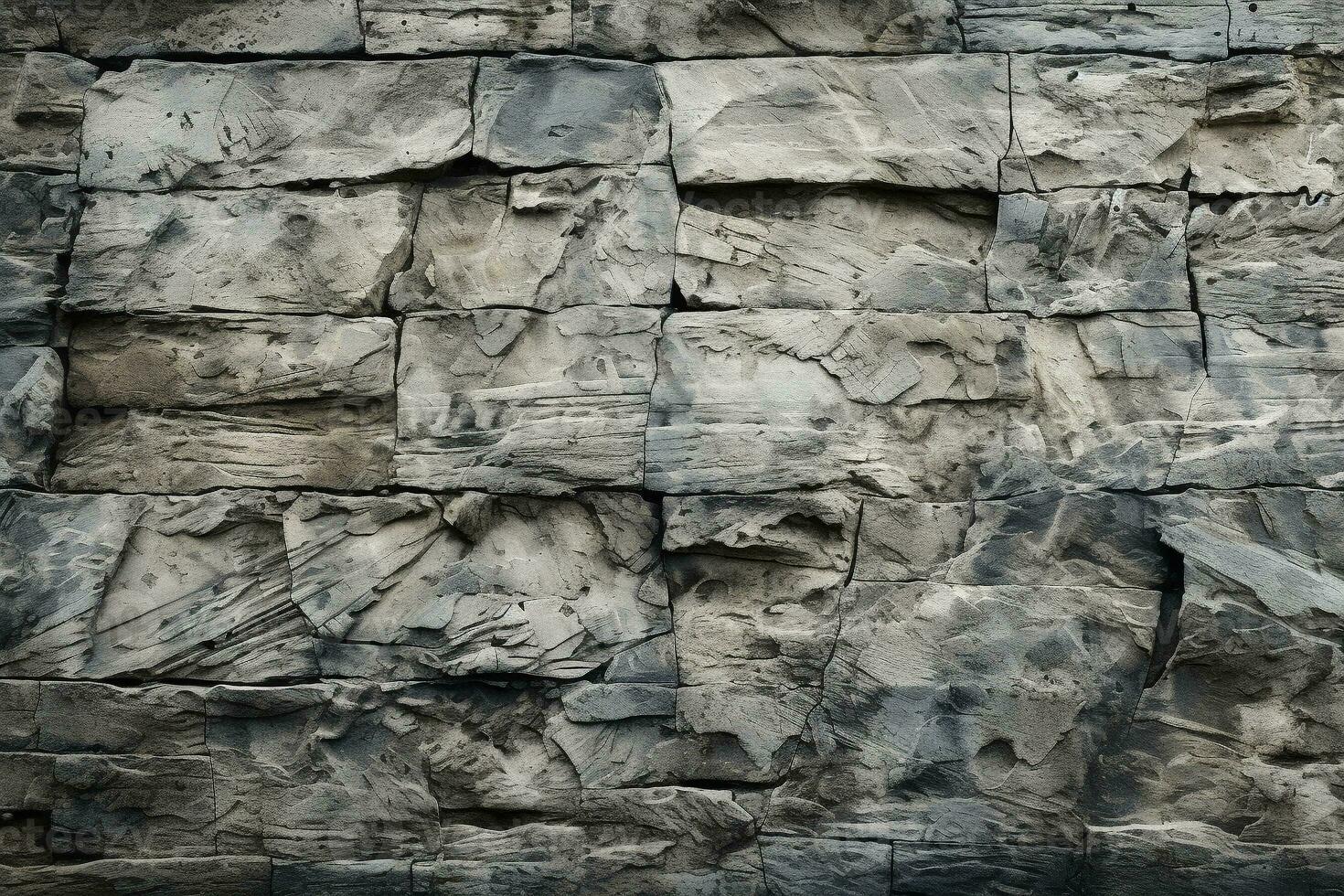 ai généré gris grunge bannière Contexte. abstrait pierre texture avec fissures. Naturel granit gris Roche surface avec copie espace pour moderne conception photo