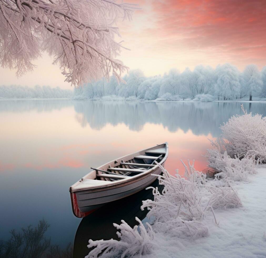 ai généré bateau sur l'eau photo