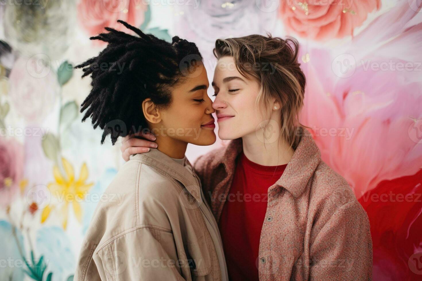 ai généré lgbt lesbienne couple l'amour des moments bonheur.lgbt relation concept photo