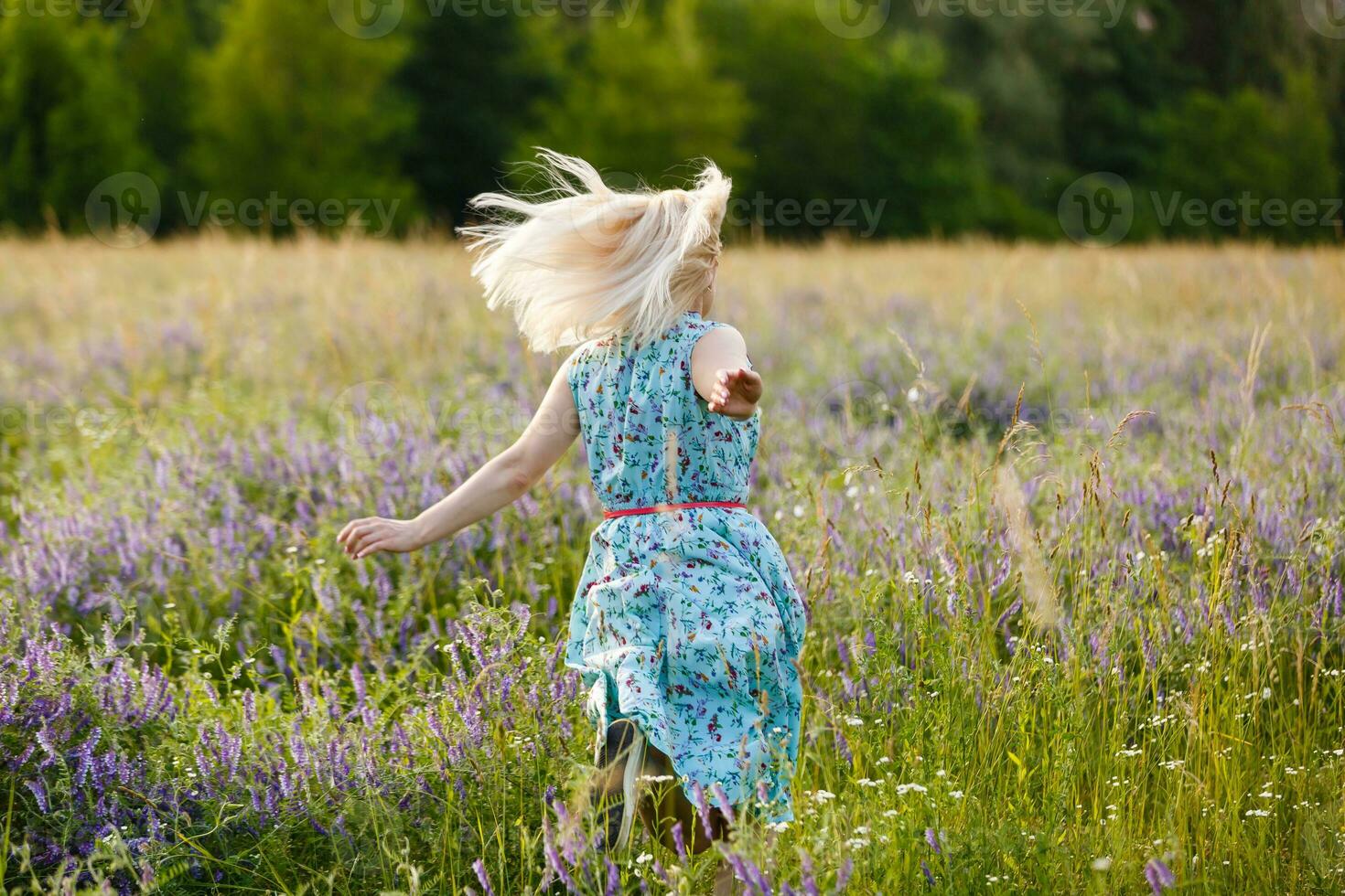 jouissance. gratuit content femme profiter la nature. beauté fille Extérieur. liberté concept photo