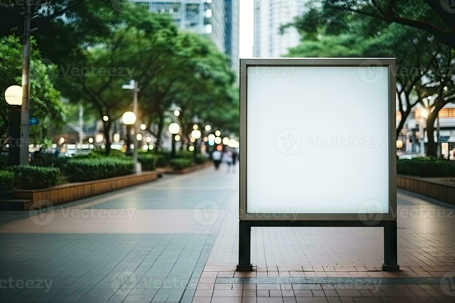 ai généré Vide blanc panneau d'affichage ou afficher, publicité, flou background.by génératif ai. photo