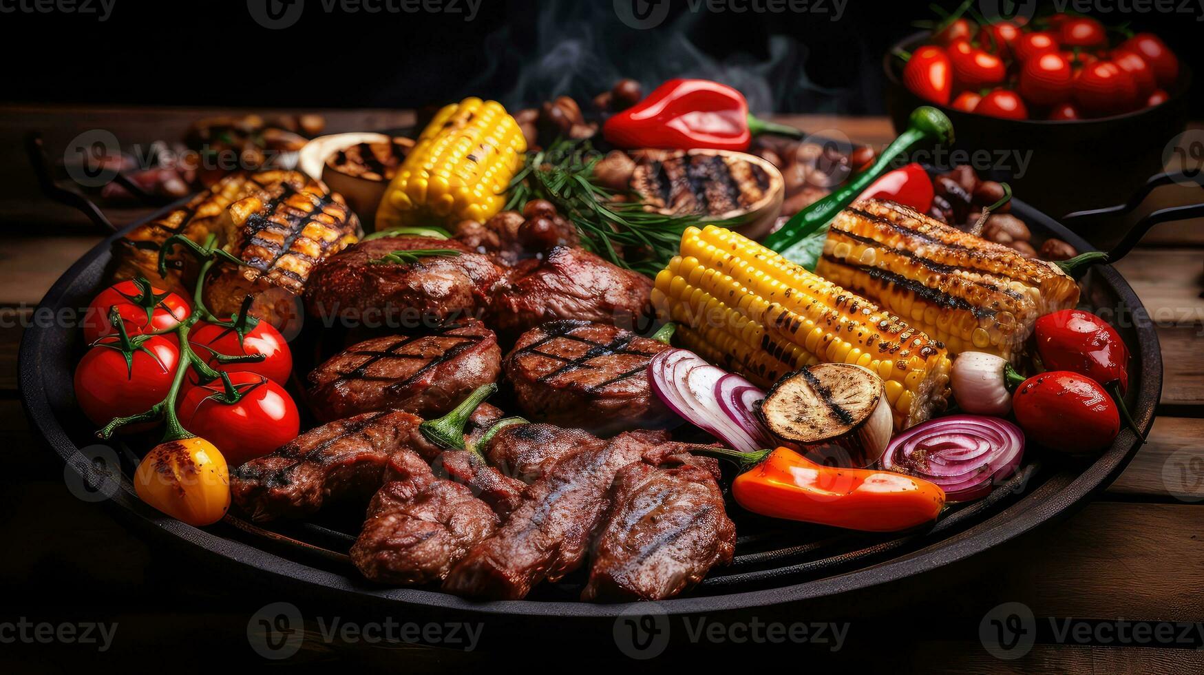 ai généré poulet cuit un barbecue nourriture photo