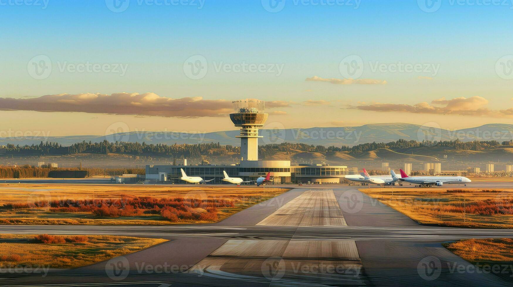 ai généré Voyage bâtiment aéroport Contexte photo