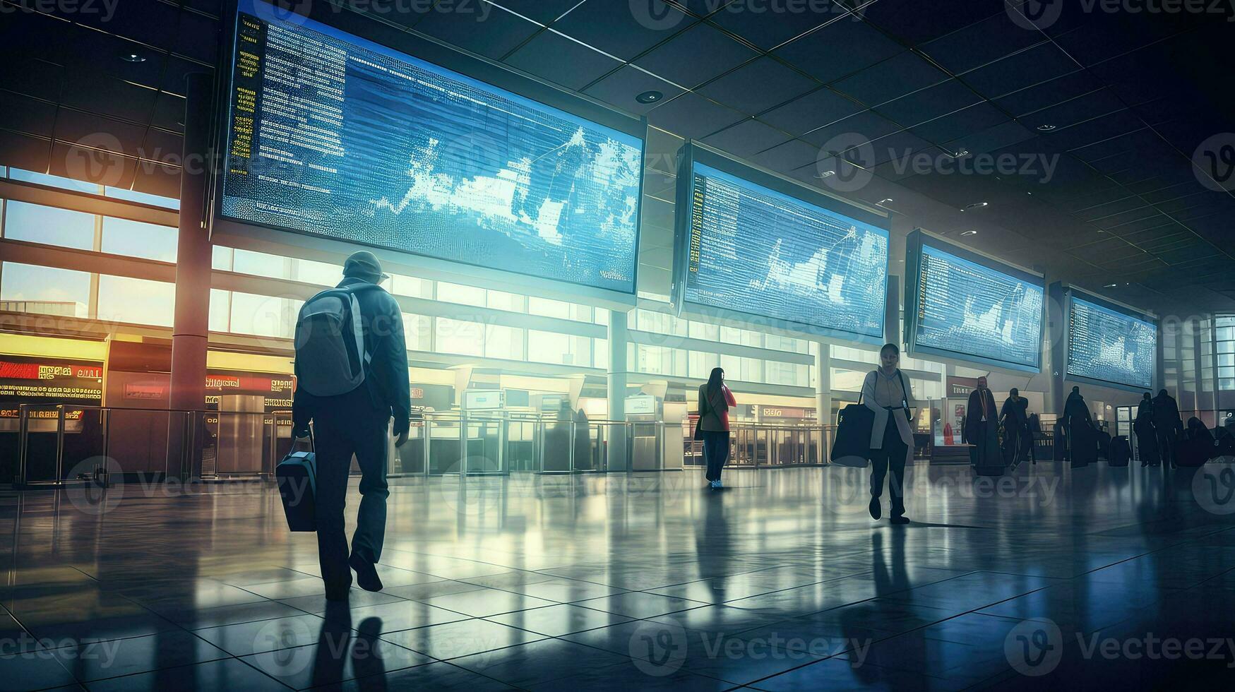 ai généré destination vol aéroport Contexte photo