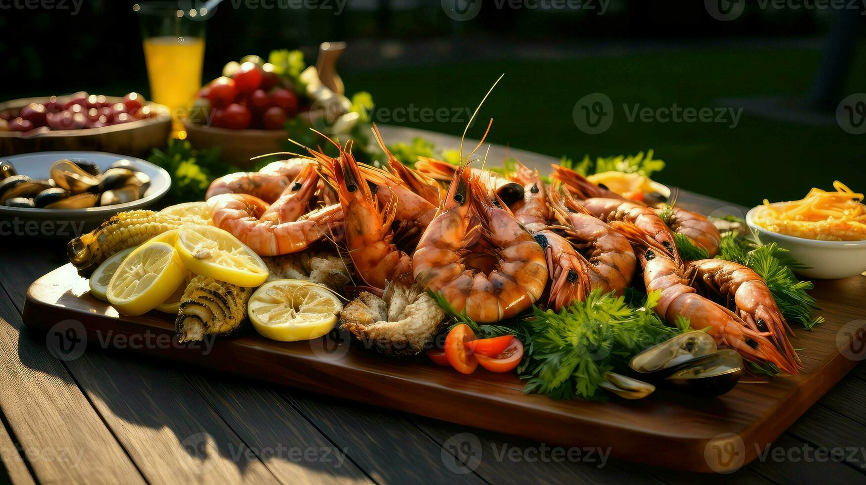 ai généré des légumes jardin un barbecue nourriture photo