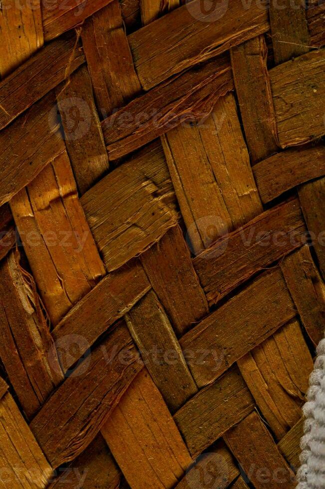 une proche en haut de une tissé panier avec une paire de chaussettes photo