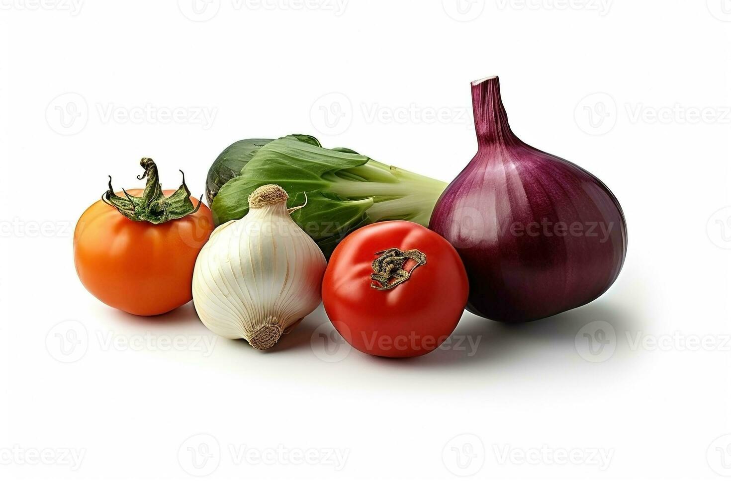 ai généré Frais des légumes sur blanc Contexte. en bonne santé nourriture concept photo