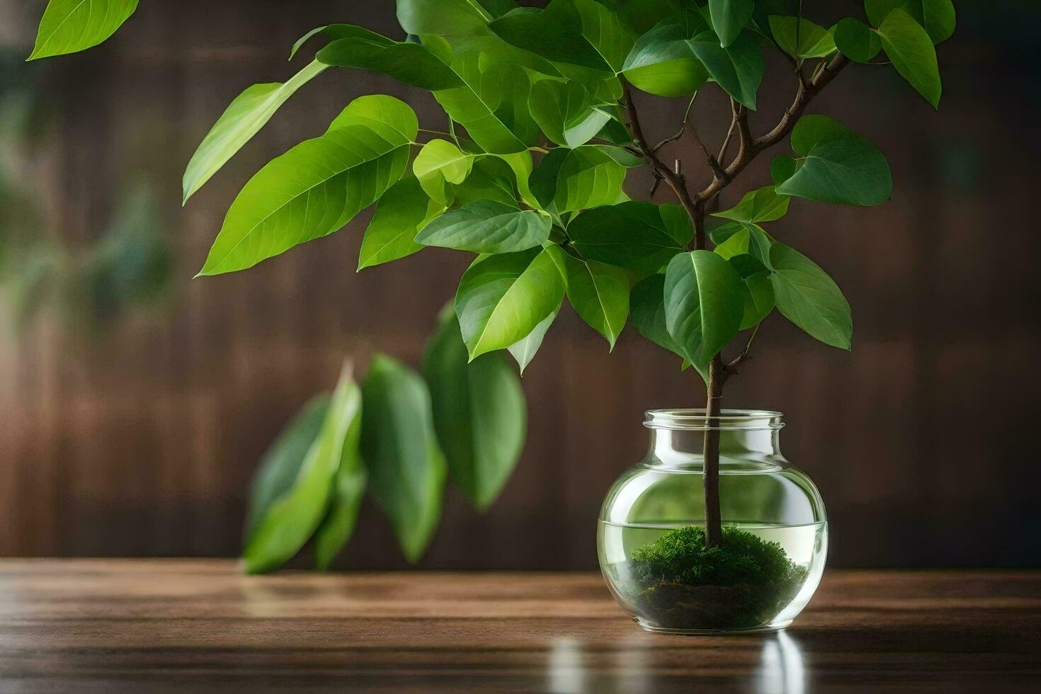 ai généré une mis en pot plante dans une blanc vase sur une table photo