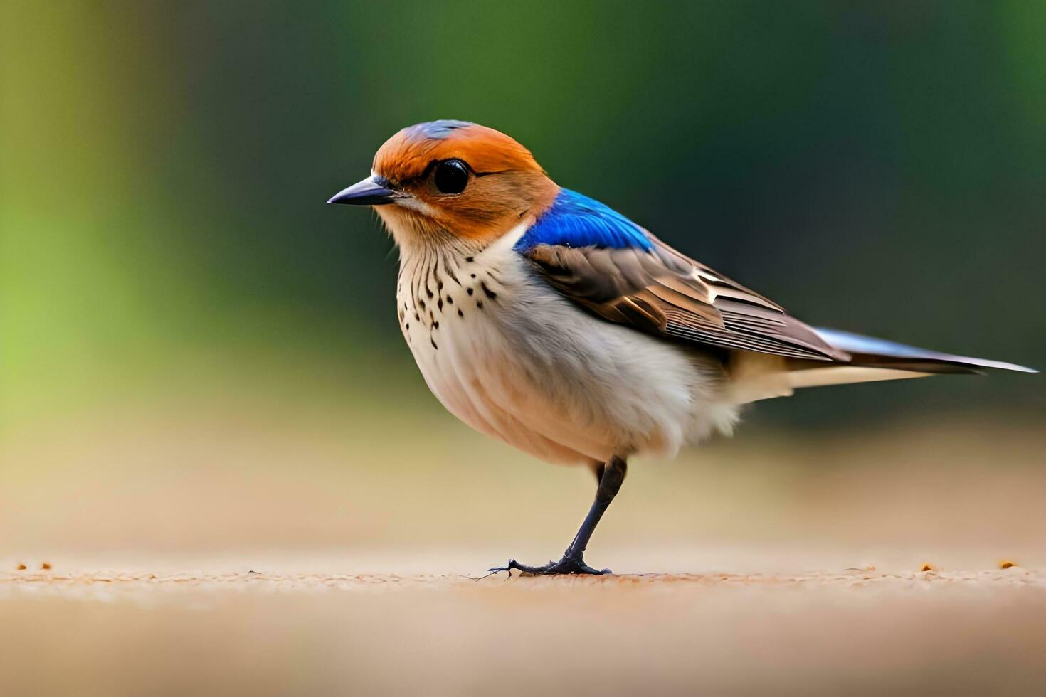 ai généré une petit oiseau avec une bleu et blanc tête photo