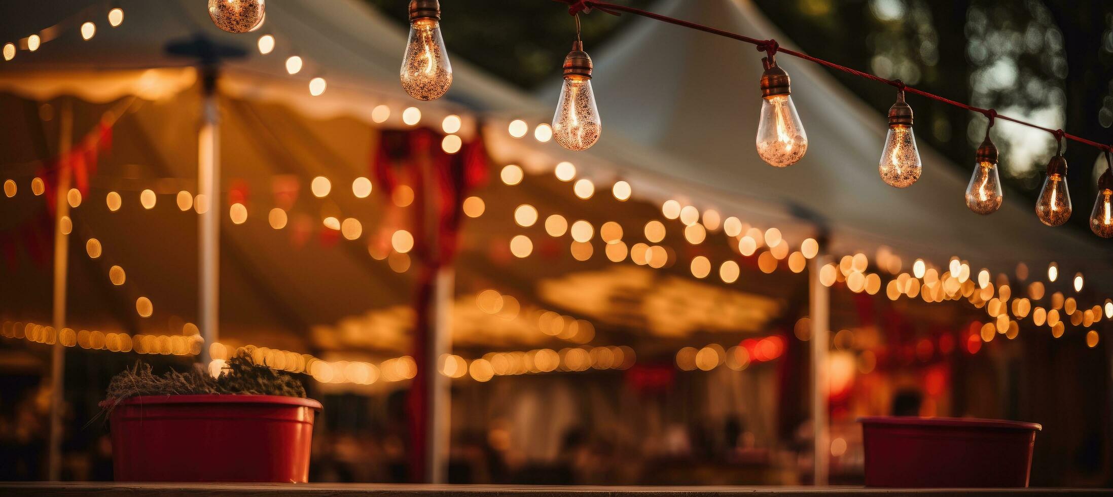 ai généré carnaval lumières en dessous de le chapiteau photo