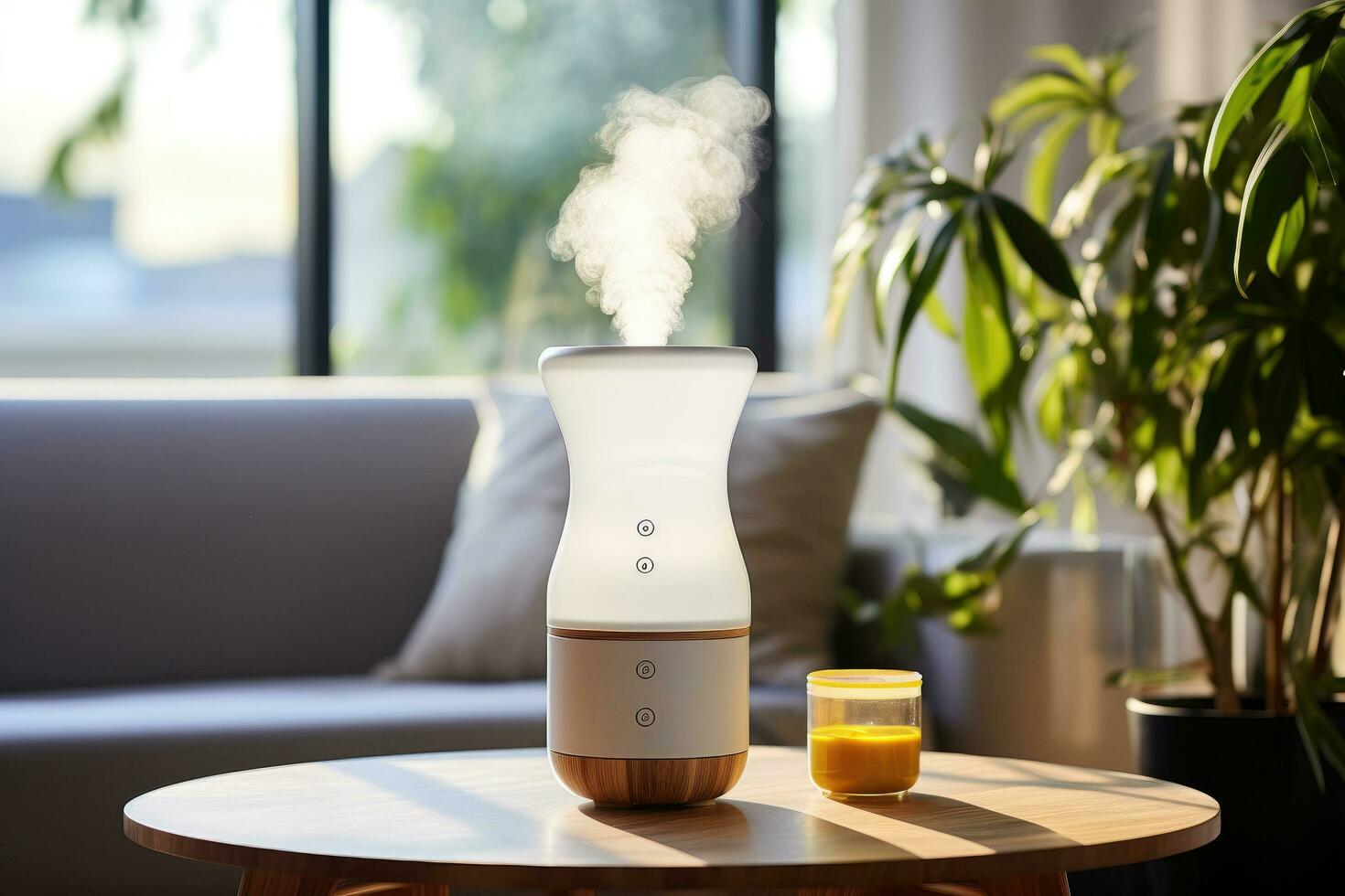 ai généré une blanc humidificateur pour le vivant pièce photo