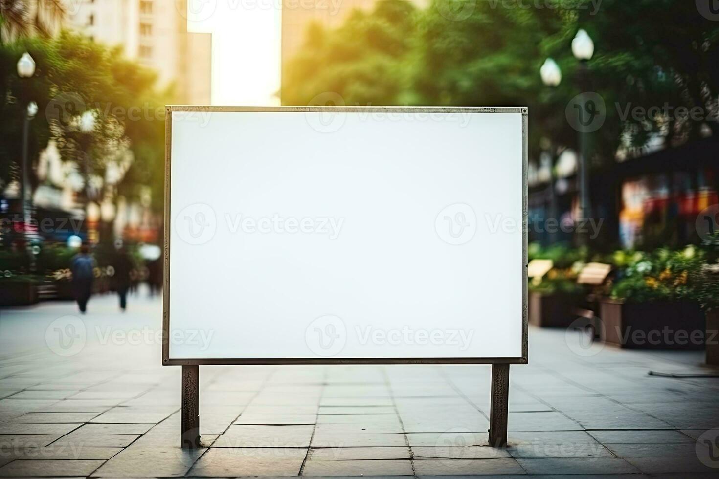 ai généré Vide blanc panneau d'affichage ou afficher, publicité, flou background.by génératif ai. photo