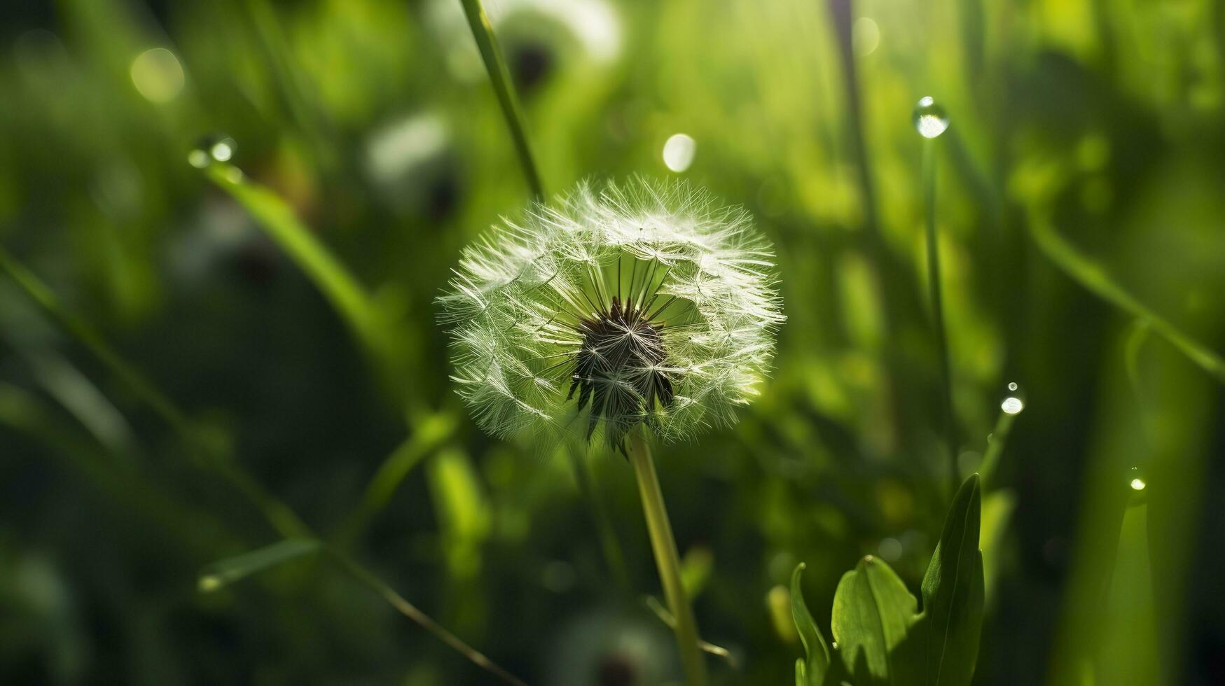 ai généré le vert printemps Matin. génératif ai photo