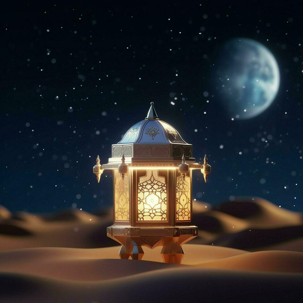 eid mubarak et Ramadan kareem salutations avec islamique lanterne et mosquée. eid Al fitr Contexte. eid Al fitr Contexte de fenêtre concept par ai généré photo