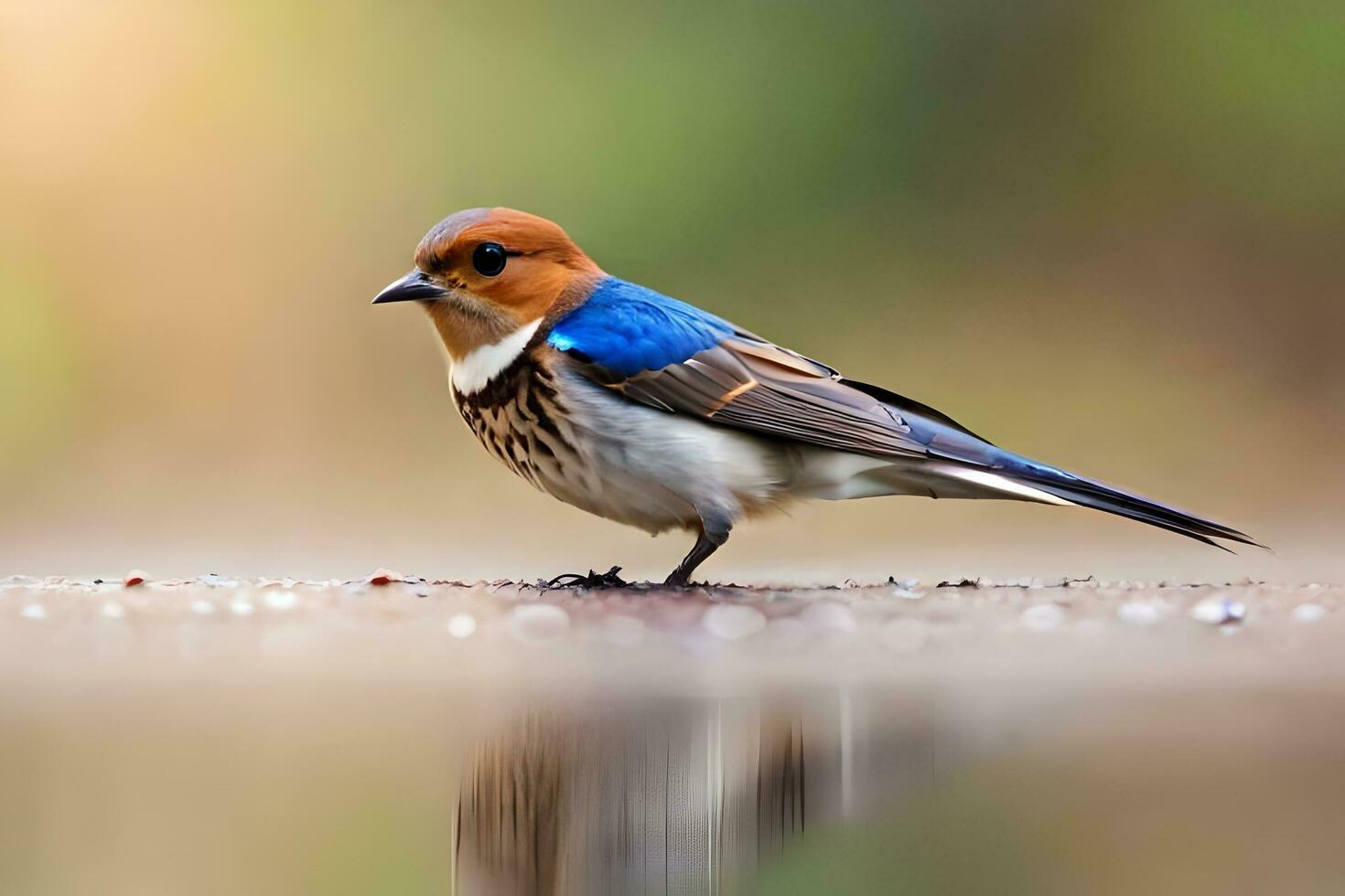 ai généré une petit oiseau avec une bleu et blanc tête photo